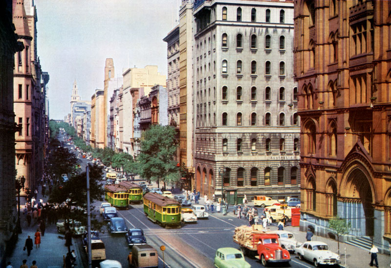 Collins Street, Melbourne, Victoria, Australia c.1960, in the city's  central business district Stock Photo - Alamy